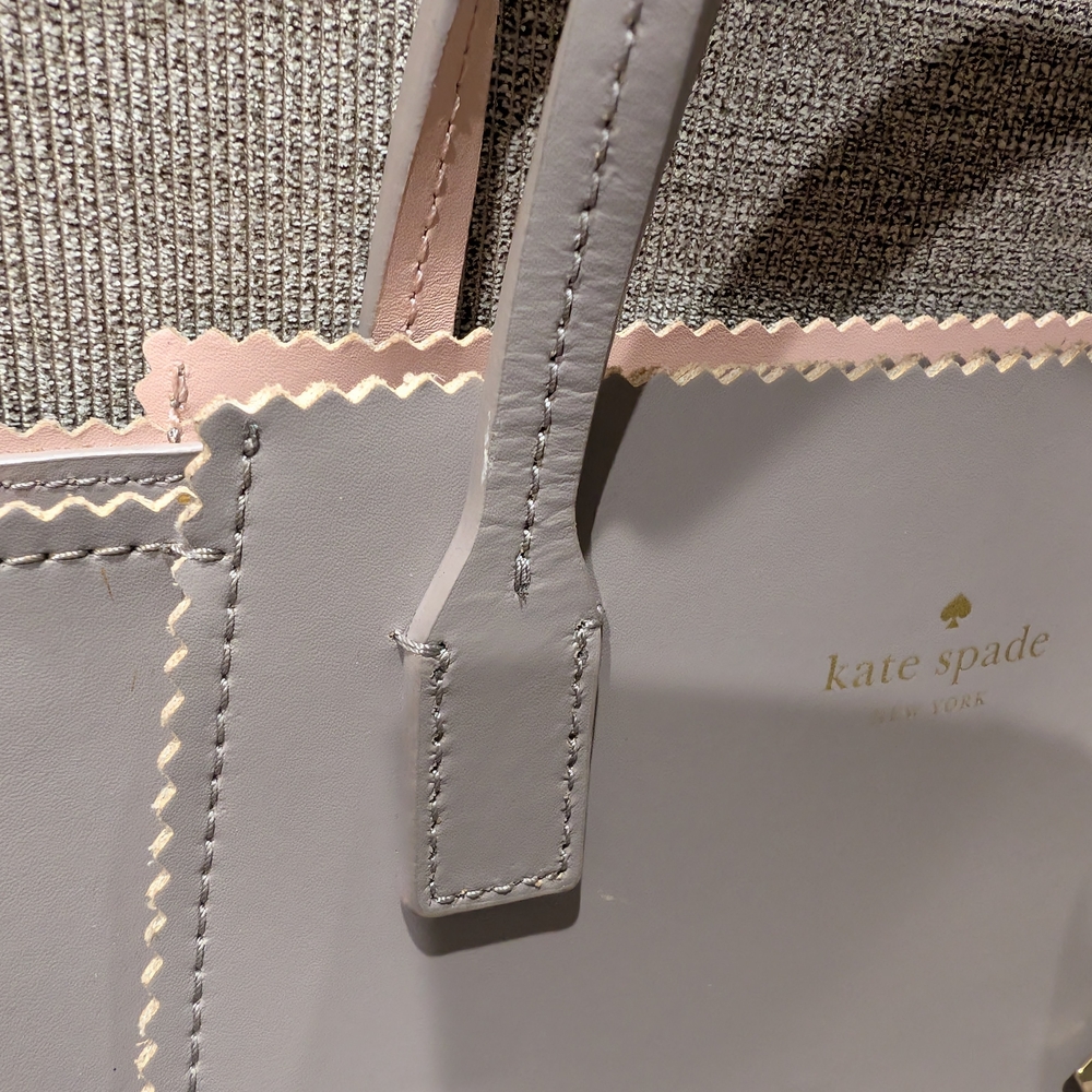 Kate Spade Light Gray Tote with Pink Accents - Picture 4 of 10